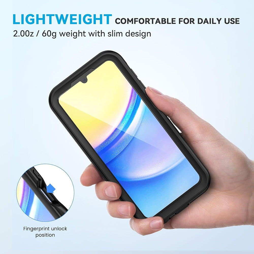 Capa à prova de água para Samsung Galaxy A15 5G A156 / A15 A155, ShellBox, Preta