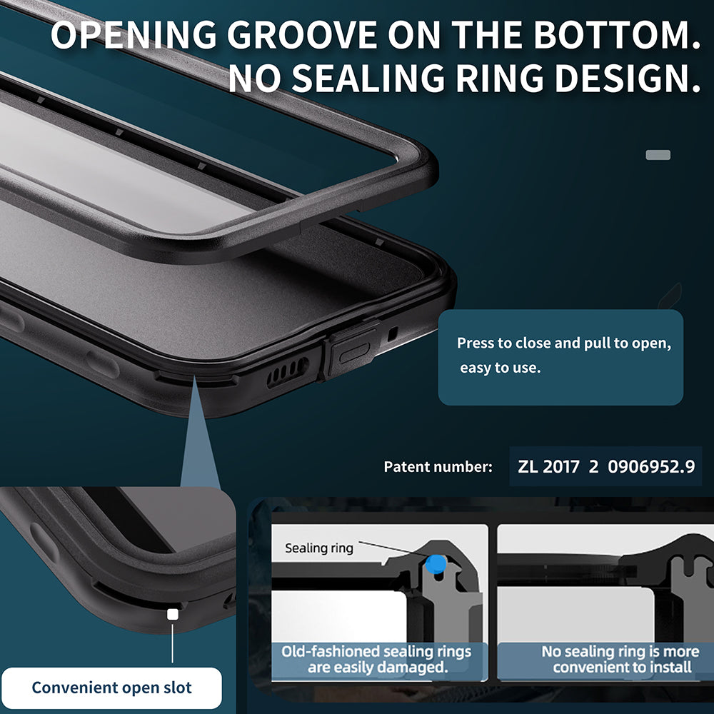 Capa Impermeável para Samsung Galaxy A16 5G A166 / A16 4G A165, ShellBox, Preta