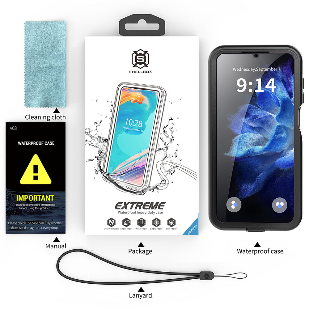 Capa Impermeável para Samsung Galaxy A16 5G A166 / A16 4G A165, ShellBox, Preta
