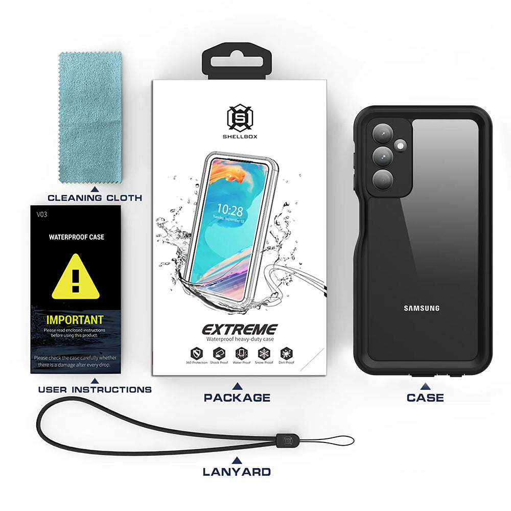 Capa Impermeável para Samsung Galaxy A25 A256, ShellBox, Preta