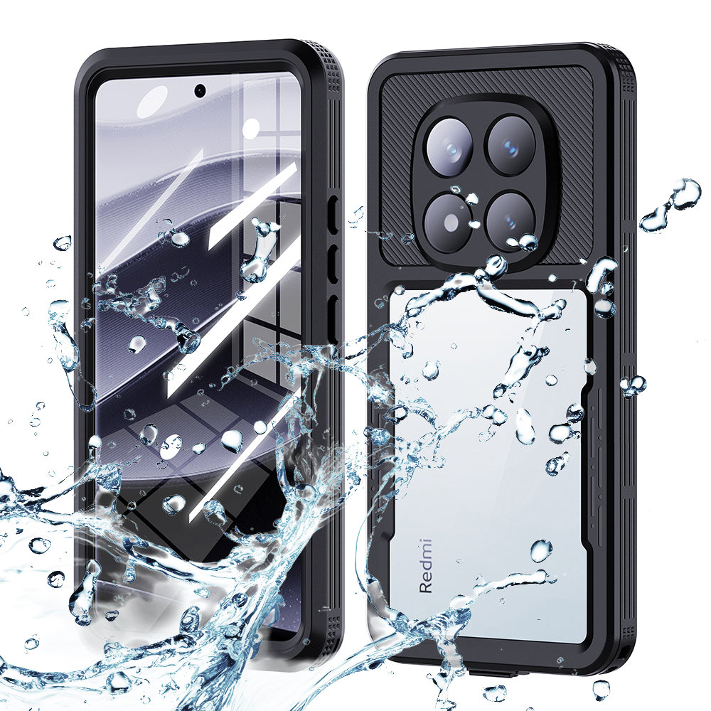 Capa à prova de água para Xiaomi Poco X7 / Redmi Note 14 Pro 5G, ShellBox, Preta