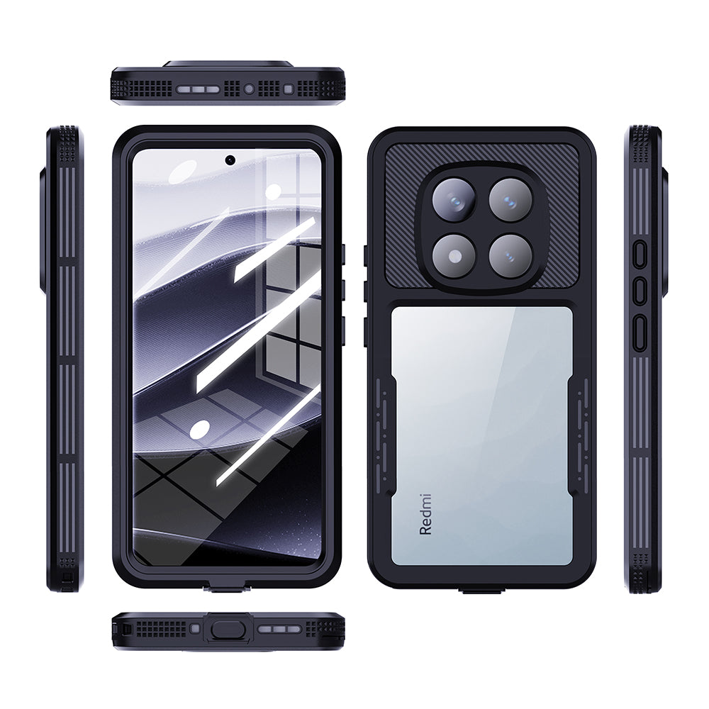 Capa à prova de água para Xiaomi Poco X7 / Redmi Note 14 Pro 5G, ShellBox, Preta