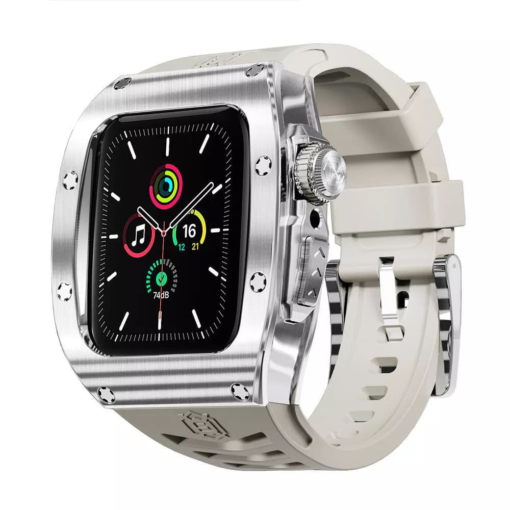 Capa Waterproof ShellBox para Apple Watch 45mm Series, Prateada