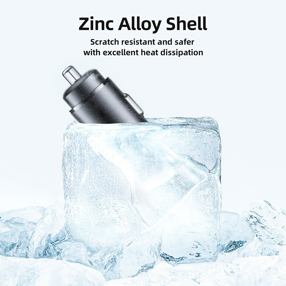 Carregador Auto Acefast B2, 72W, 3A, 2 x USB-C, Preto