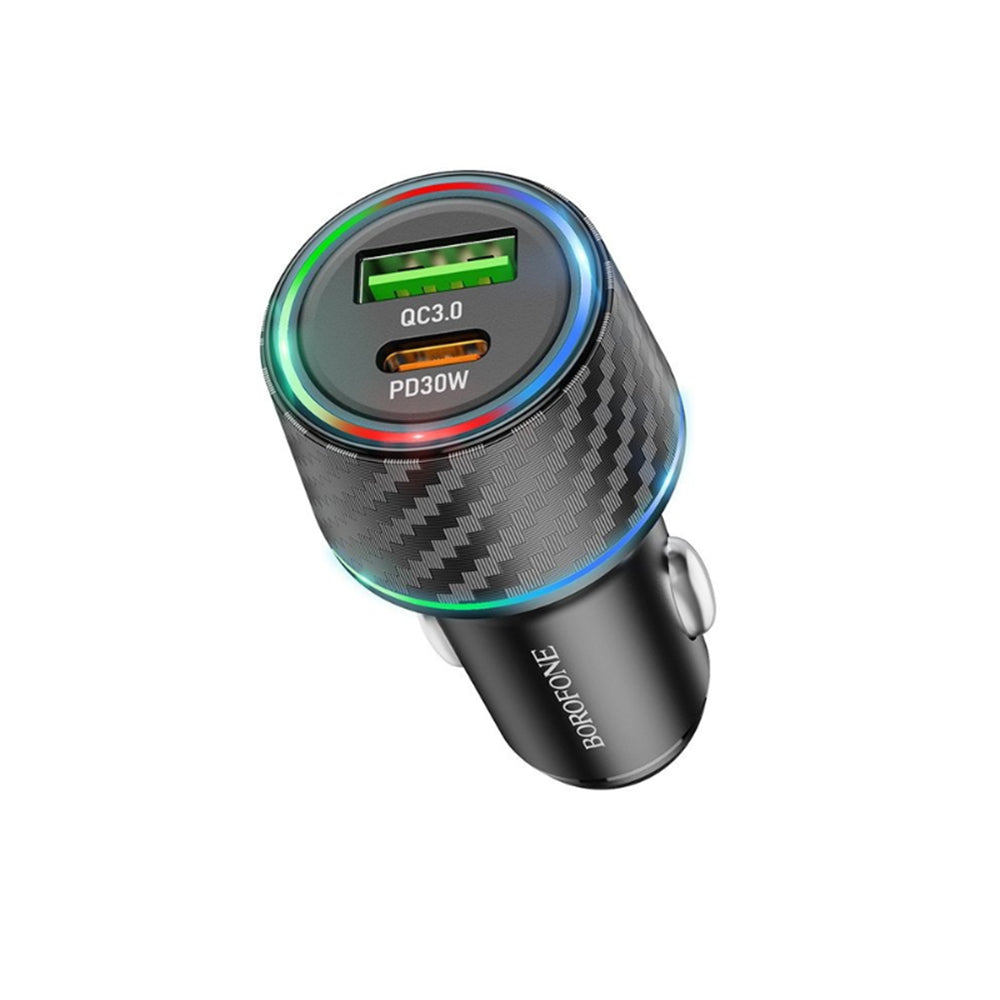Carregador Auto Borofone BZ21 Brilliant, 48W, 3A, 1 x USB-A - 1 x USB-C, Preto