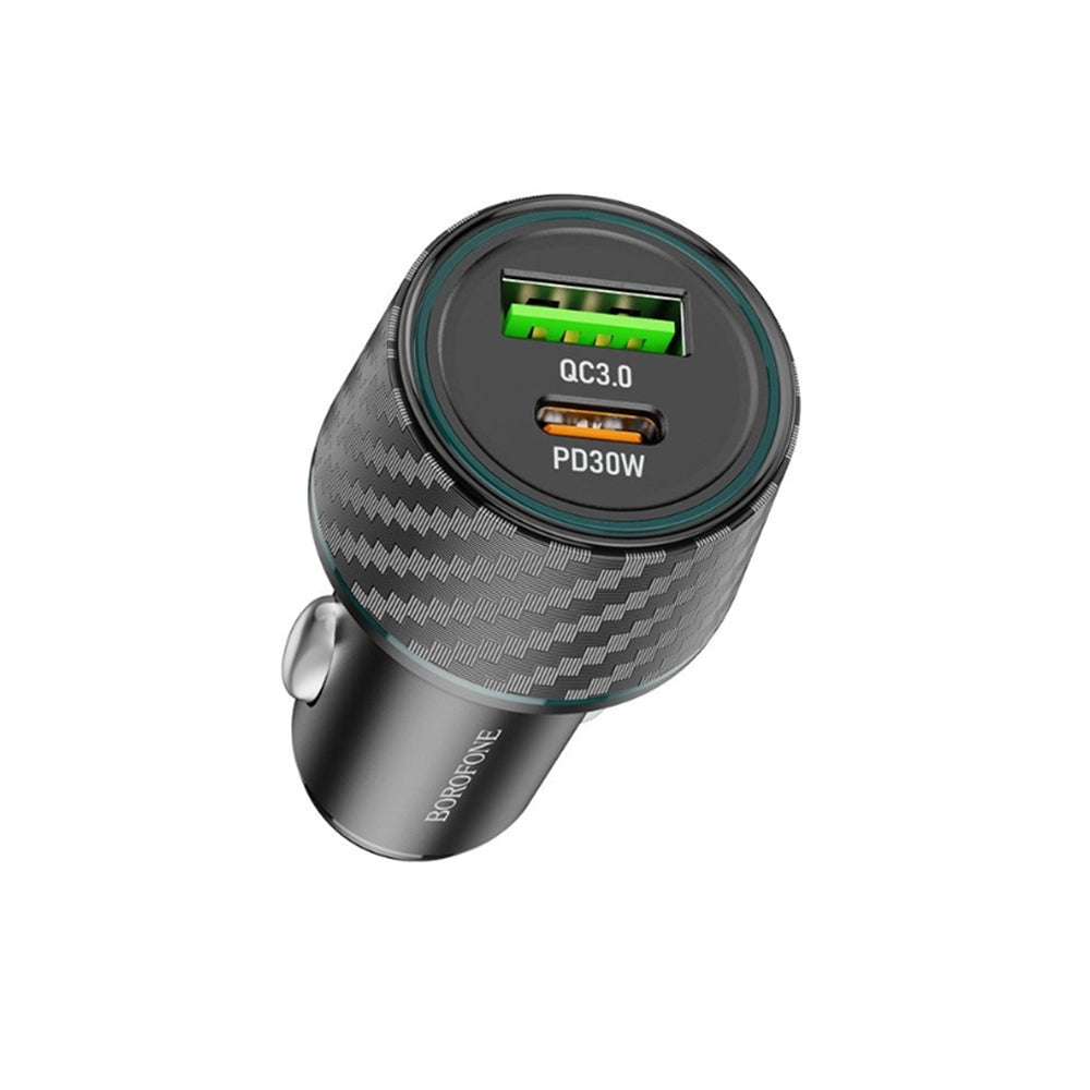 Carregador Auto Borofone BZ21 Brilliant, 48W, 3A, 1 x USB-A - 1 x USB-C, Preto