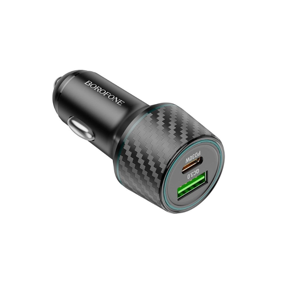 Carregador Auto Borofone BZ21 Brilliant, 48W, 3A, 1 x USB-A - 1 x USB-C, Preto