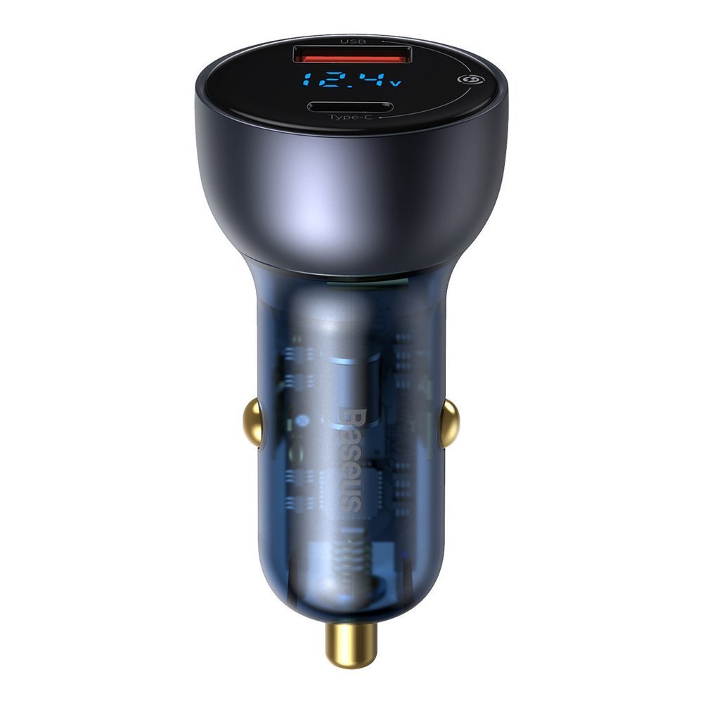 Baseus Digital Display USB-C Cable Car Charger, 65W, 5A, 1 x USB-A - 1 x USB-C, Black TZCCKX-0G