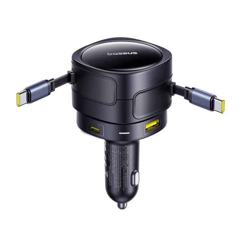 Baseus Enjoyment Max Car Charger with USB-C Cable, 90W, 1 x USB-A - 1 x USB-C, Black C00035507121-03