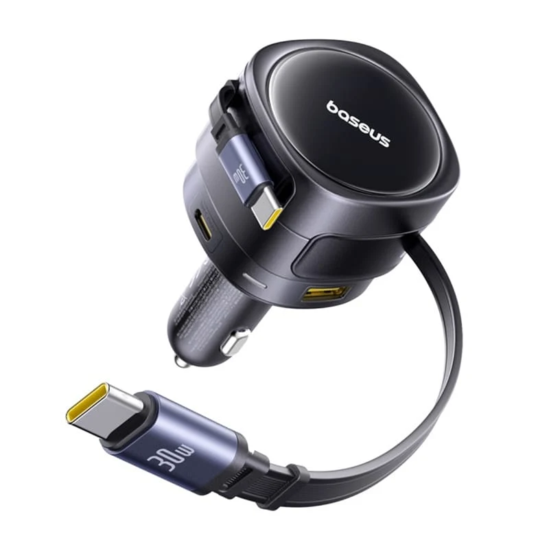 Baseus Enjoyment Max Car Charger with USB-C Cable, 90W, 1 x USB-A - 1 x USB-C, Black C00035507121-03