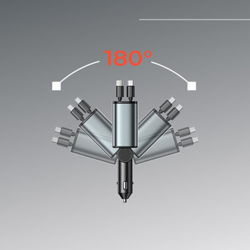 Carregador de Carro com Cabo USB-C / Lightning Lisen, 69W, 3A, 1 x USB-A - 1 x USB-C, Preto YL0224040031