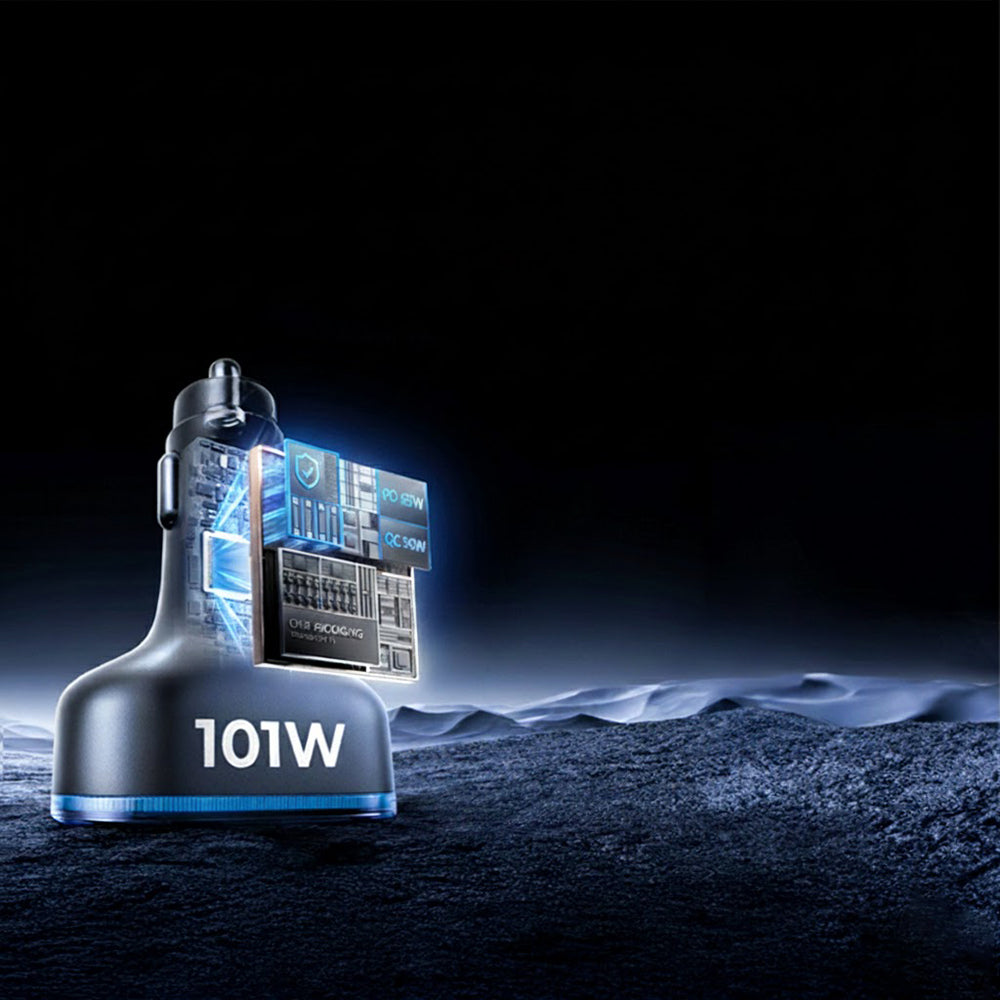 Carregador Auto com Cabo USB-C Lisen, 101W, 3.25A, 1 x USB-A - 3 x USB-C, Preto YL0223120021