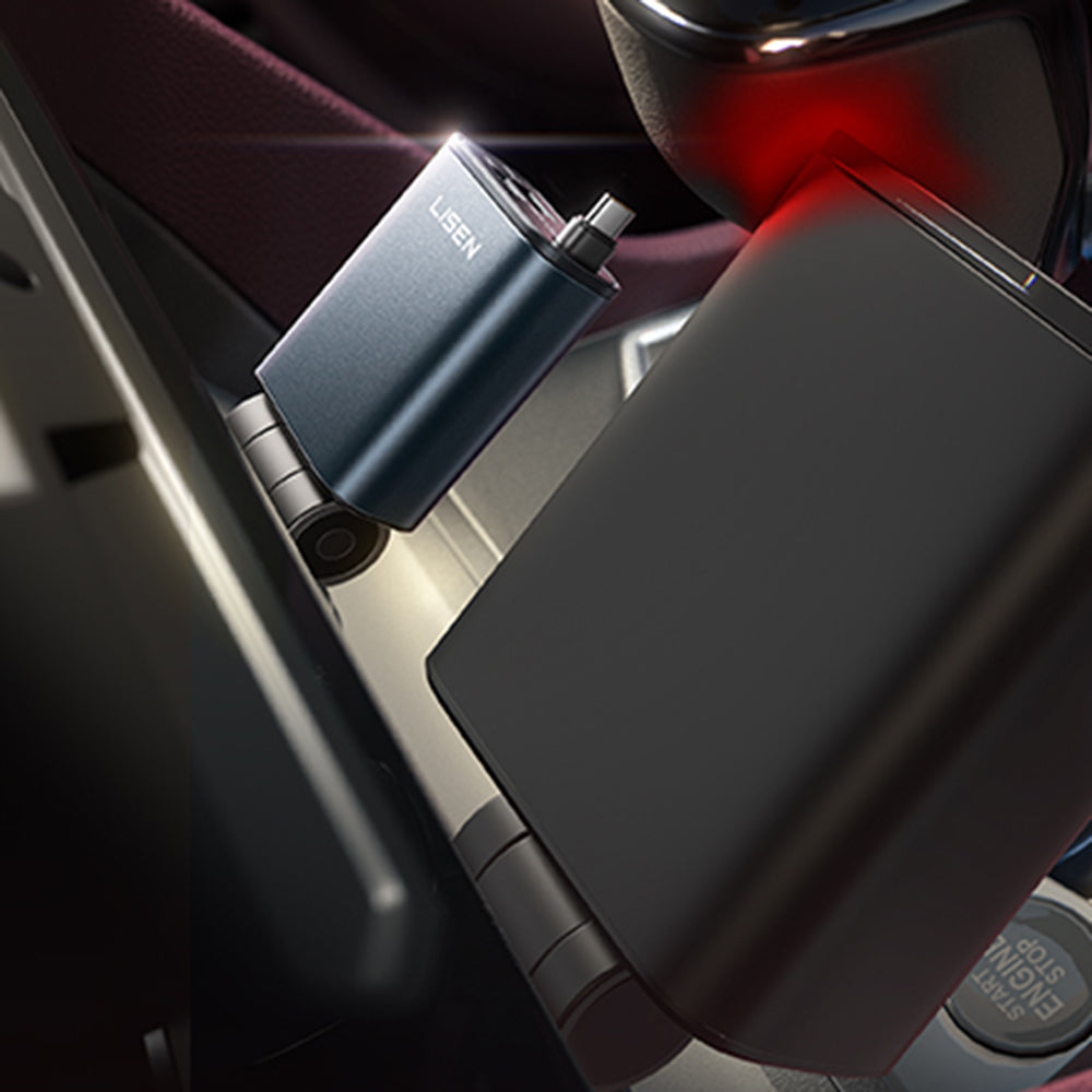 Carregador Automotivo com Cabo USB-C Lisen, 57W, 3A, 1 x USB-A - 1 x USB-C, Preto YL0325010016