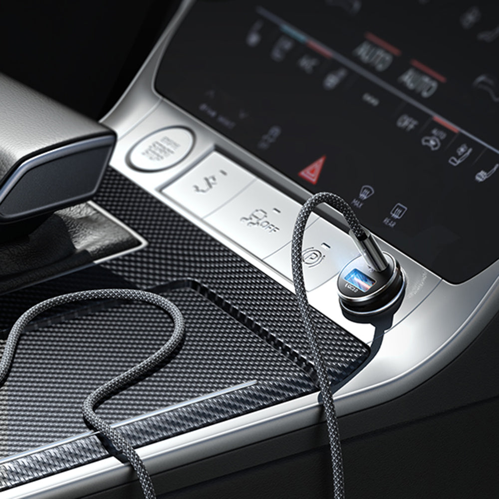 Carregador Auto com Cabo USB-C Lisen, 83W, 3.25A, 1 x USB-A - 1 x USB-C, Prateado YL0223110003