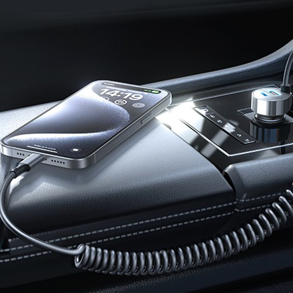 Carregador Auto com Cabo USB-C Lisen, 90W, 3A, 1 x USB-A - 1 x USB-C, Preto YL0223120020