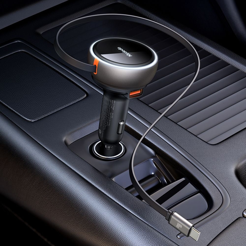 Carregador Auto com Cabo USB-C McDodo CC-4850, 80W, 3A, 1 x USB-A - 1 x USB-C, Preto