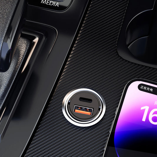 Carregador Auto Dudao R3MAX, 48W, 3A, 1 x USB-A - 1 x USB-C, Preto