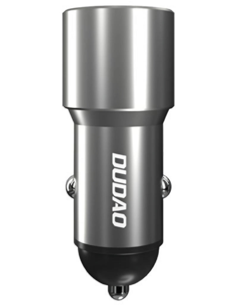 Carregador Automóvel Dudao R4PQ NM, 22.5W, 3A, 1 x USB-A - 1 x USB-C, Cinzento