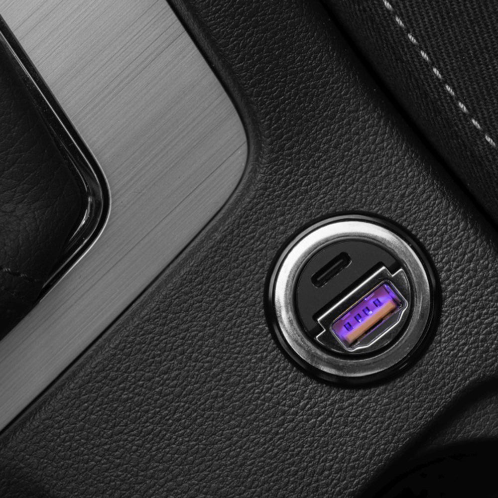 Carregador Auto Fixed, 30W, 3A, 1 x USB-A - 1 x USB-C, Preto