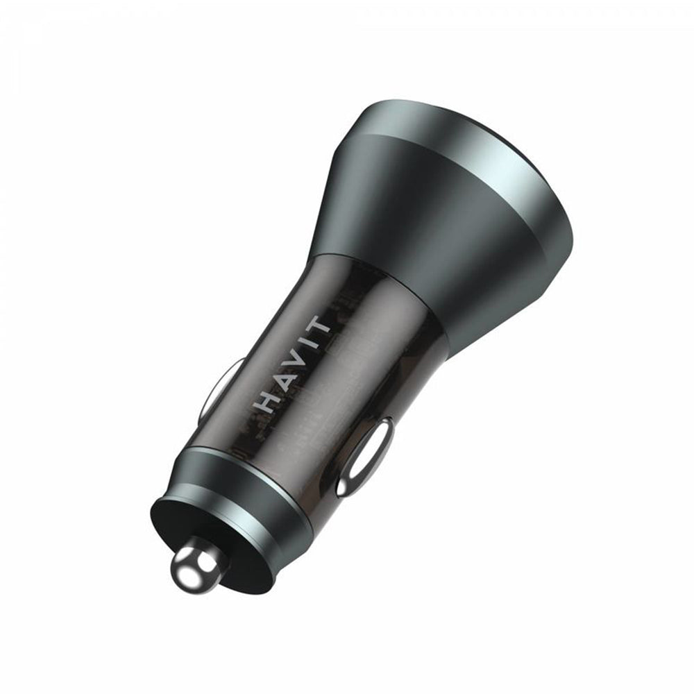 Carregador Auto HAVIT CC2017, 45W, 3A, 1 x USB-A - 1 x USB-C, Preto Azul