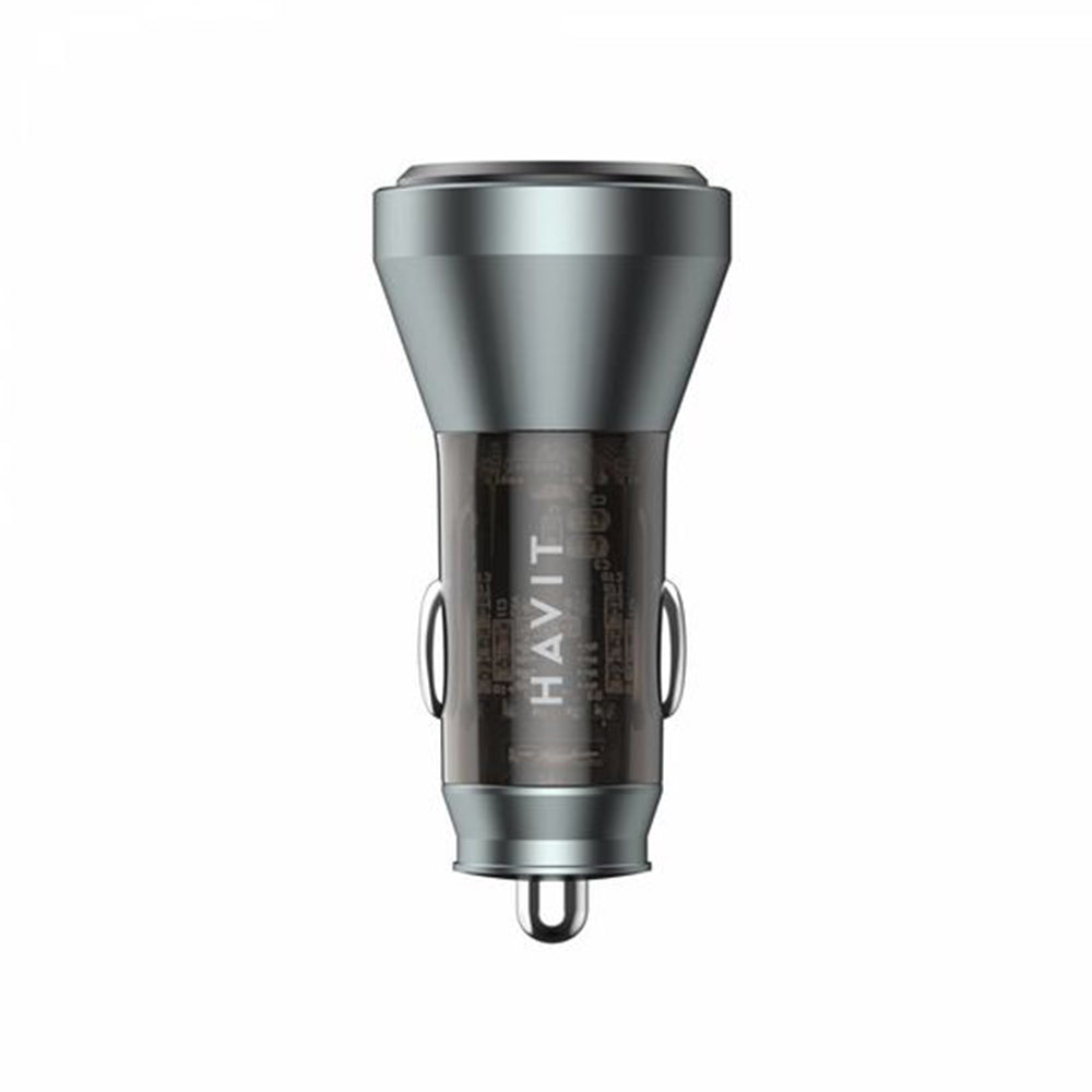 Carregador Auto HAVIT CC2017, 45W, 3A, 1 x USB-A - 1 x USB-C, Preto Azul