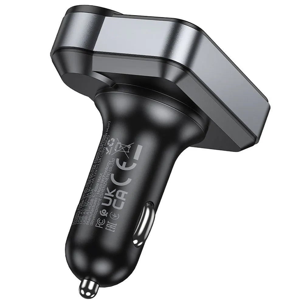 Modulador FM Bluetooth HOCO E86, 2 x USB-A - 1 x USB-C - 1 x microSD