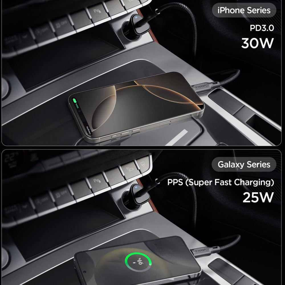 Carregador Auto Spigen EV301 Essential, 30W, 3A, 1 x USB-C, Preto ACP08699