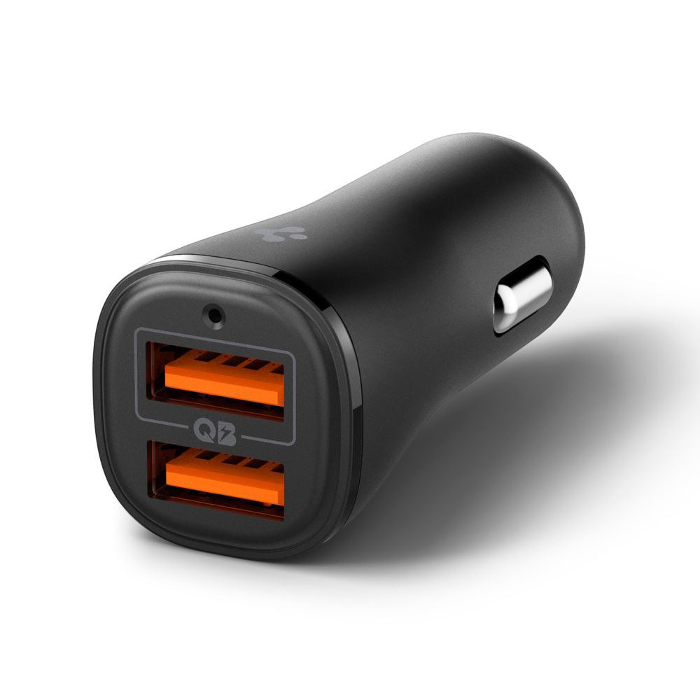 Carregador Auto Spigen EV302 Essential, 30W, 3A, 2 x USB-A, Preto
