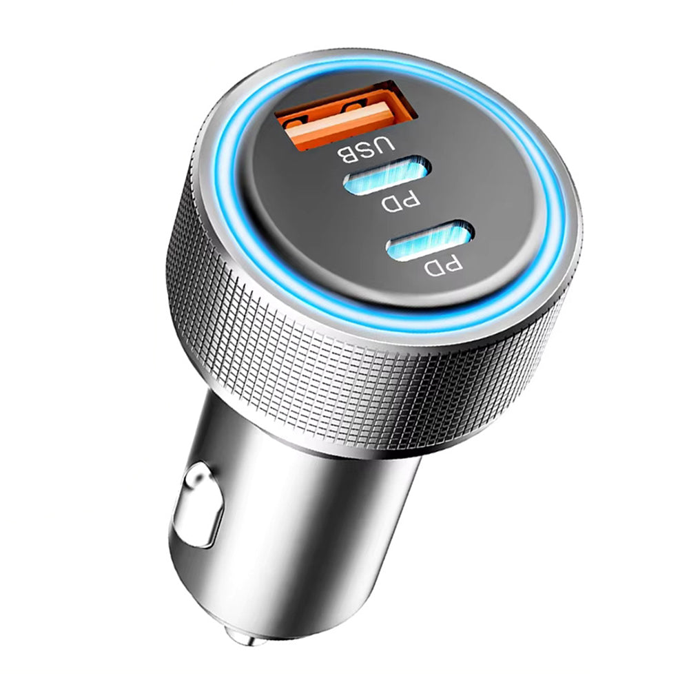 Carregador Auto Techsuit C6 DriveBoost, 60W, 3A, 1 x USB-A - 2 x USB-C, Prateado