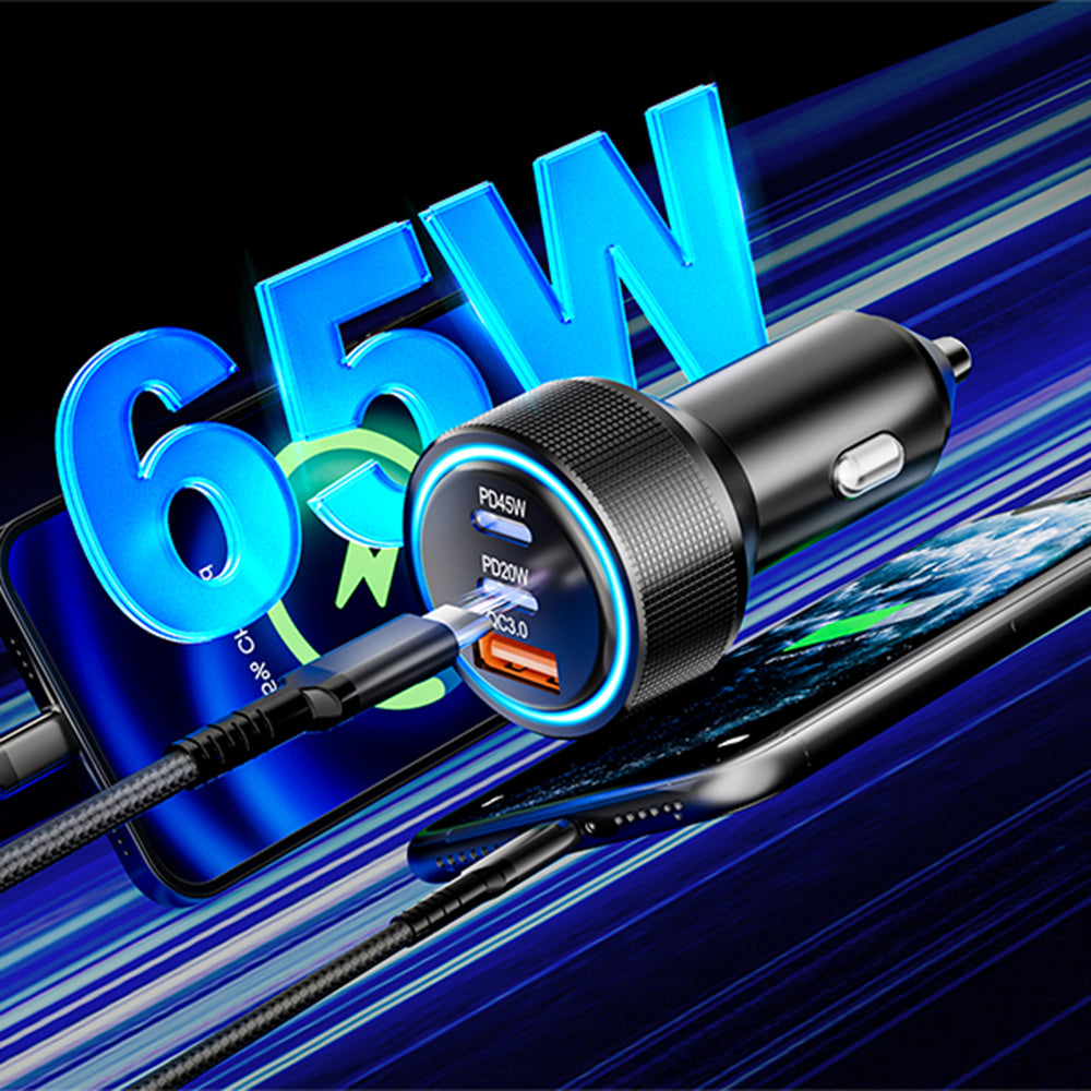 Carregador Auto Techsuit C6 DriveBoost, 60W, 3A, 1 x USB-A - 2 x USB-C, Prateado