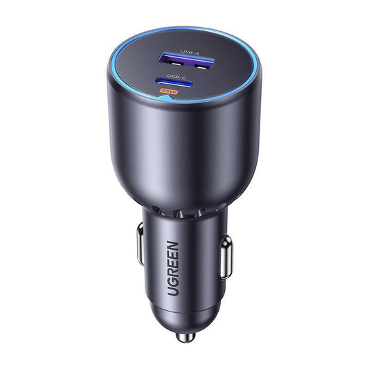 Carregador de isqueiro UGREEN EC701, 63W, 3A, 1 x USB-A - 1 x USB-C, preto
