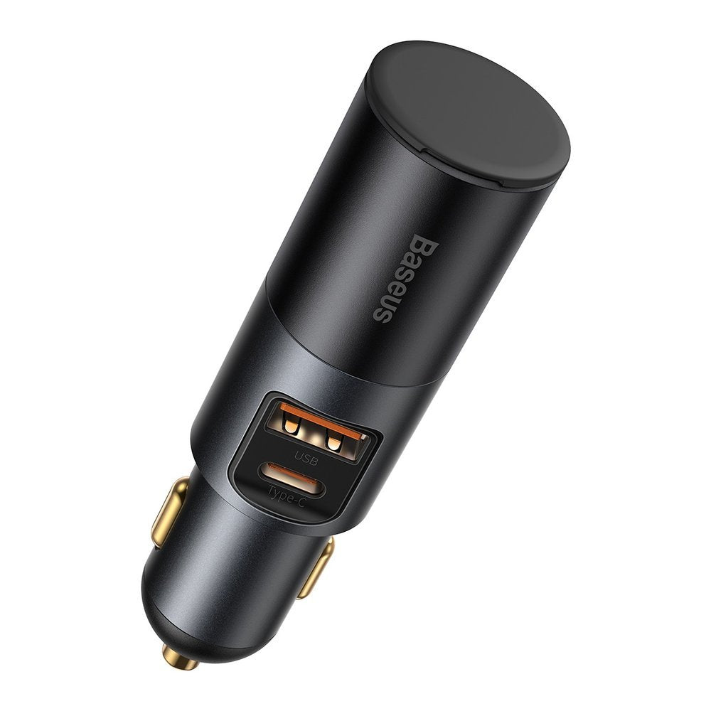 Carregador Auto Baseus Share Together, 120W, 3A, 1 x USB-A - 1 x USB-C - 1 x Extensão Isqueiro, Cinzento CCBT-C0G