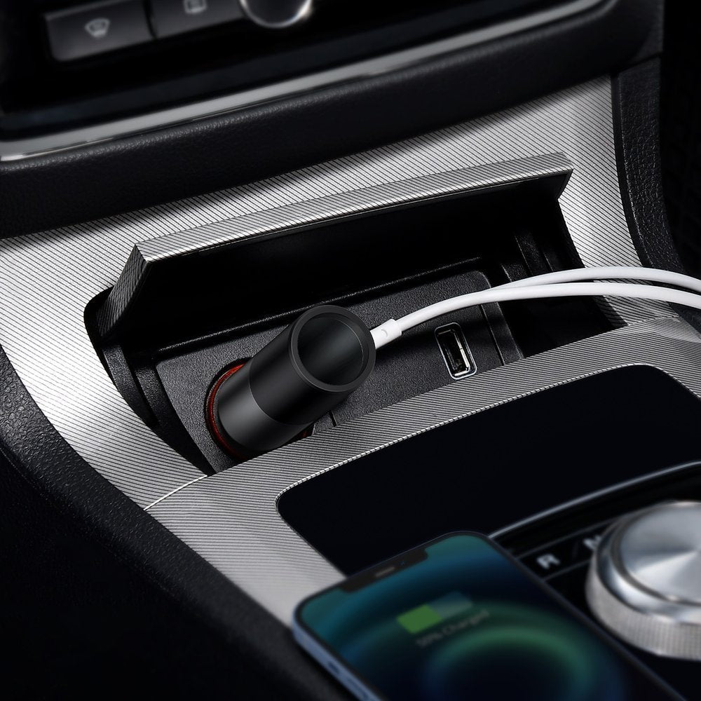 Carregador Auto Baseus Share Together, 120W, 3A, 1 x USB-A - 1 x USB-C - 1 x Extensão Isqueiro, Cinzento CCBT-C0G