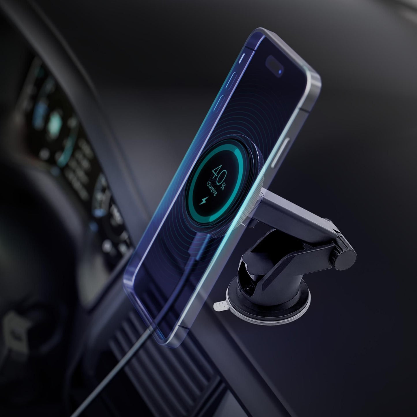 Carregador Auto Wireless 3MK MagCharger, 15W, 1.67A, Preto