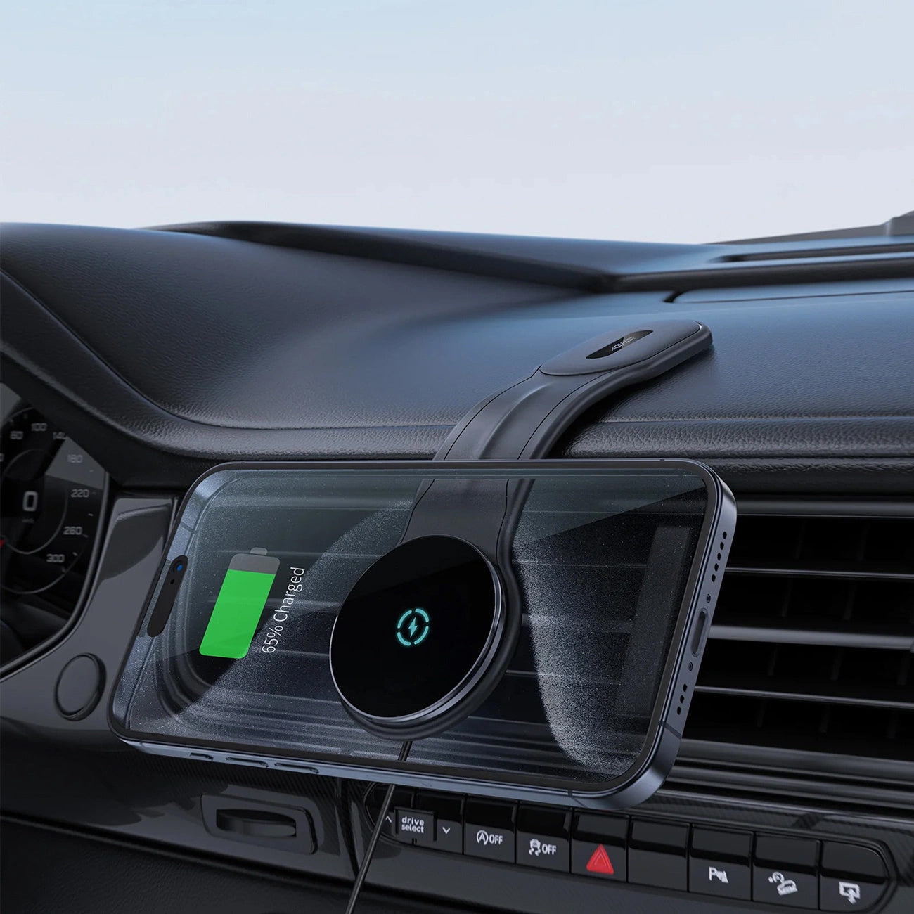 Carregador Auto Wireless Acefast D21, 15W, 1.67A, Preto