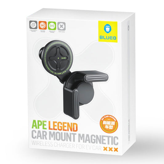 Carregador Auto Wireless Blueo Ape Legend EV Car, 15W, 1.67A, Preto