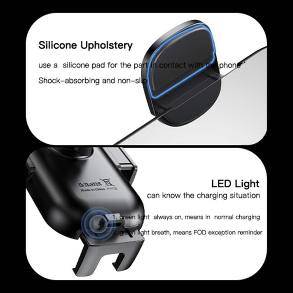 Carregador Auto Wireless Yesido C197, 15W, 1.67A, Preto