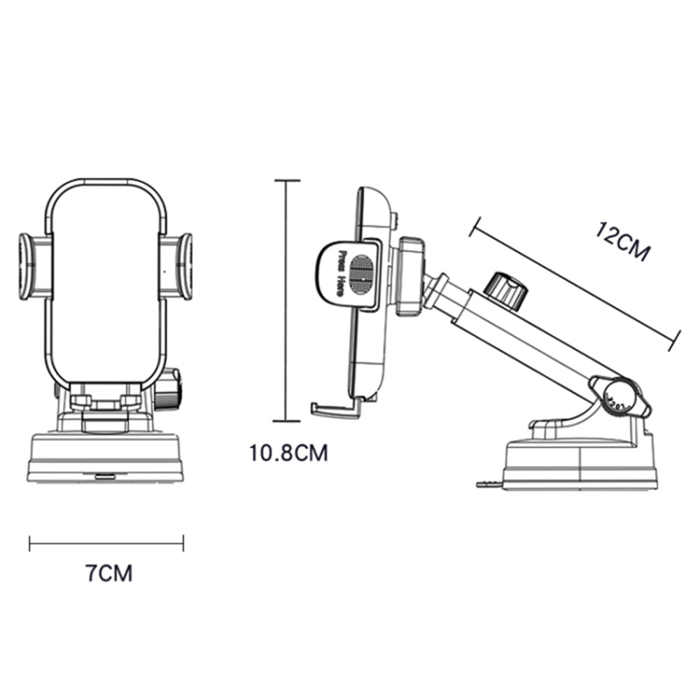 Carregador Auto Wireless Yesido C197, 15W, 1.67A, Preto