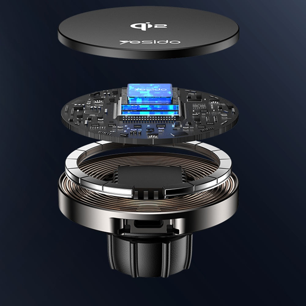 Carregador Auto Wireless Yesido DS30, 15W, 1.67A, Preto