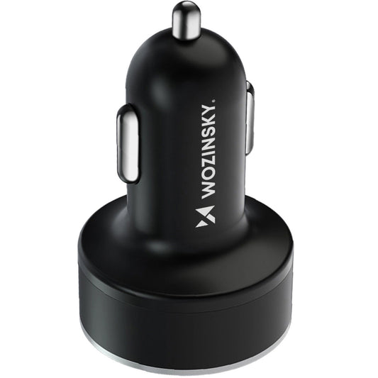 Carregador de isqueiro WZK WDCCB, 50W, 3A, 2 x USB-A - 2 x USB-C, preto