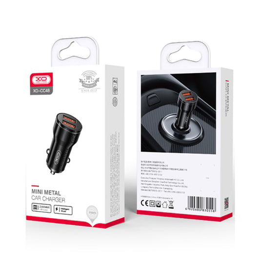 Carregador Auto XO Design CC48, 12W, 2.4A, Preto