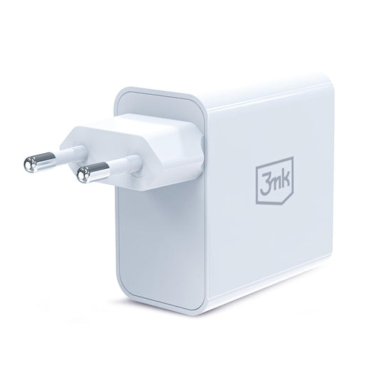 Carregador de Rede 3MK FlowPower, 45W, 1 x USB-A - 1 x USB-C, Branco