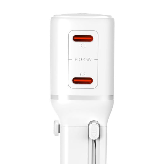 Carregador de Rede 3MK Globe Travel, 45W, 3A, 2 x USB-C, Branco