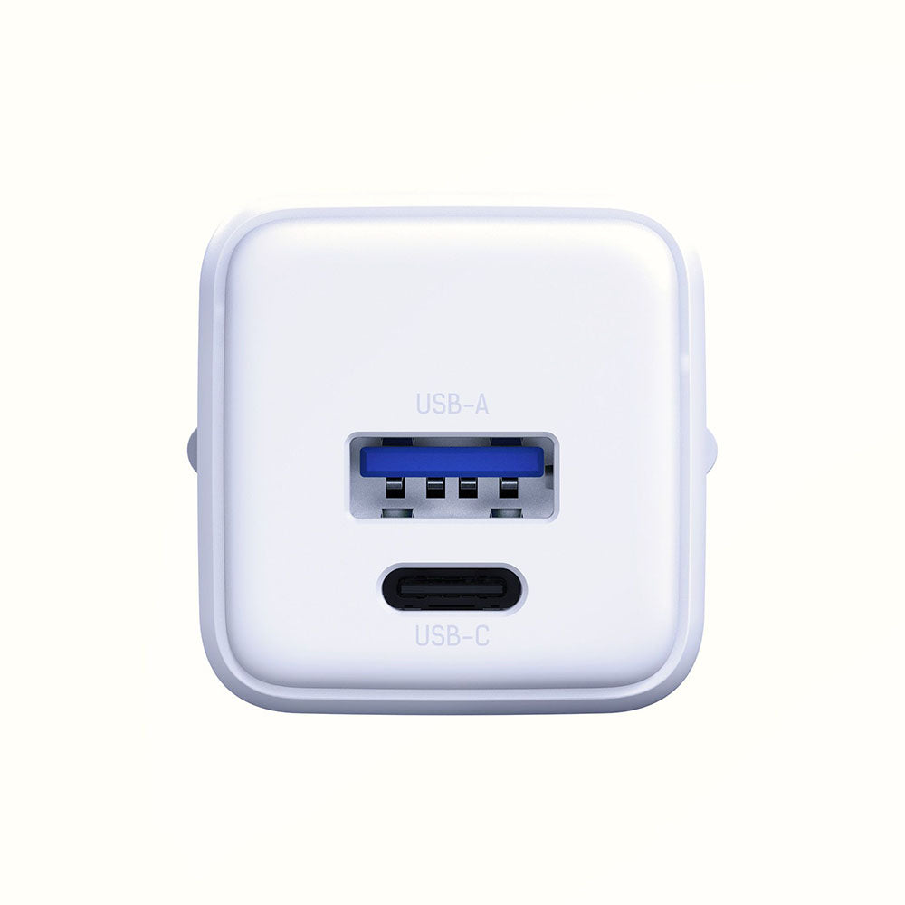 Carregador de Rede 3MK Hyper, 20W, 3A, 1 x USB-A - 1 x USB-C, Branco