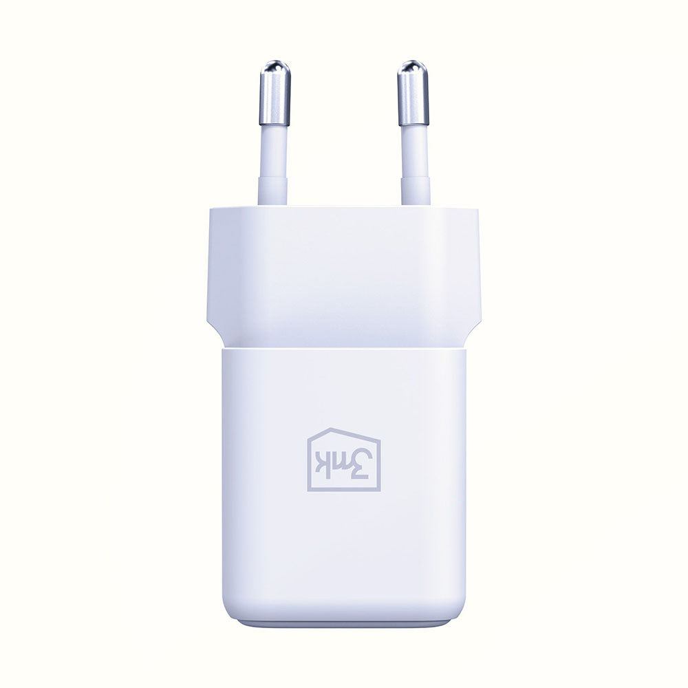 Carregador de Rede 3MK Hyper, 20W, 3A, 1 x USB-A - 1 x USB-C, Branco