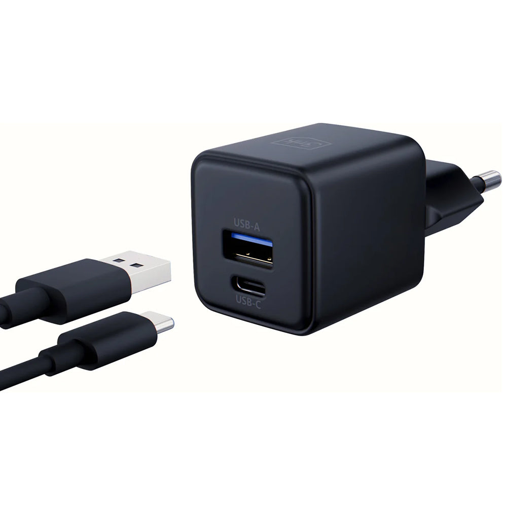 Carregador de Rede 3MK Hyper, 20W, 3A, 1 x USB-A - 1 x USB-C, Preto