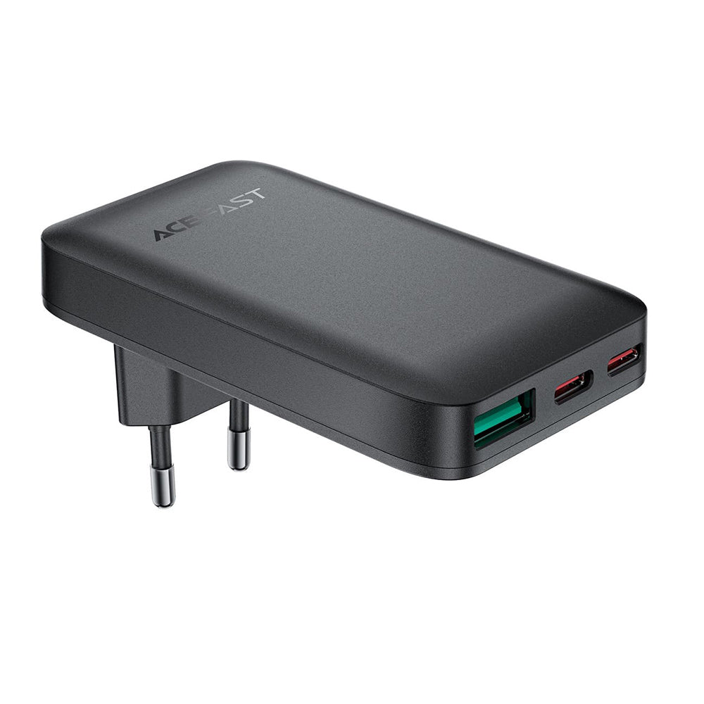 Carregador de Rede Acefast A100, 65W, 3.25A, 1 x USB-A - 2 x USB-C, Preto