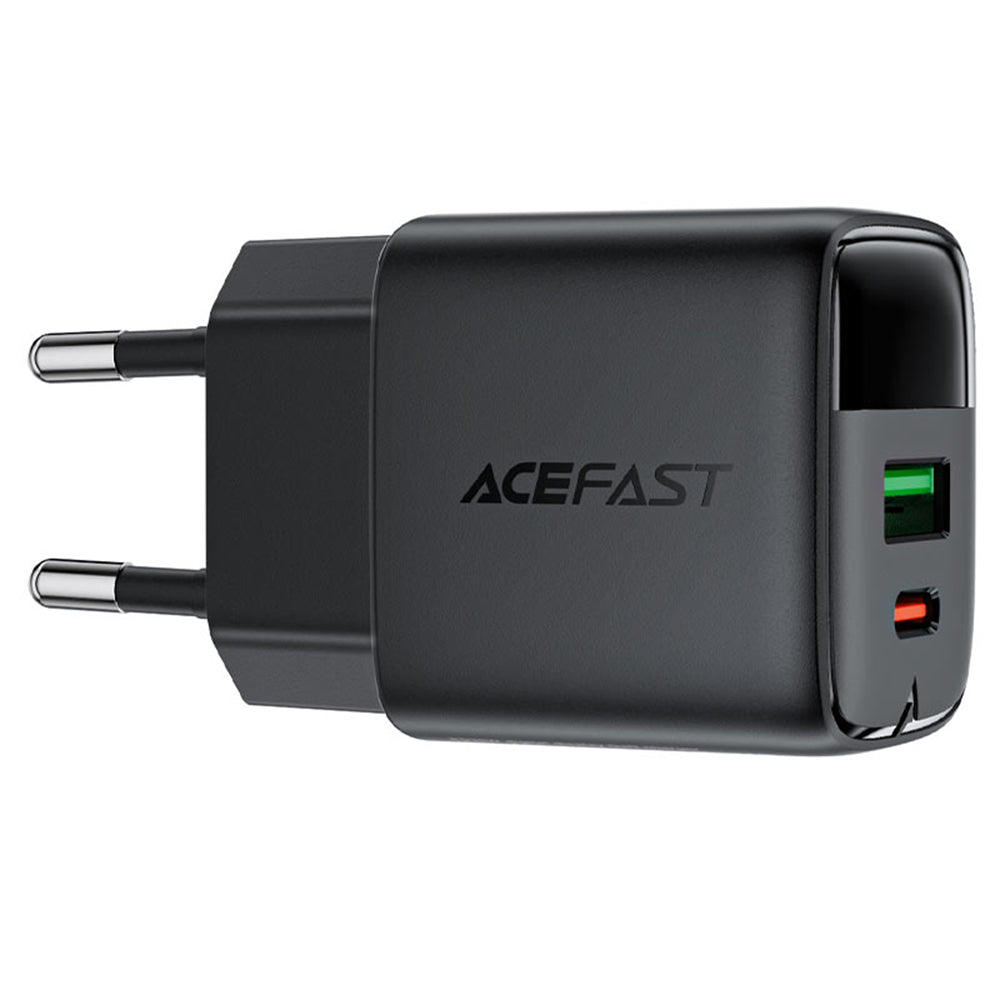 Carregador de Rede Acefast A116 Display, 35W, 3A, 1 x USB-A - 1 x USB-C, Preto
