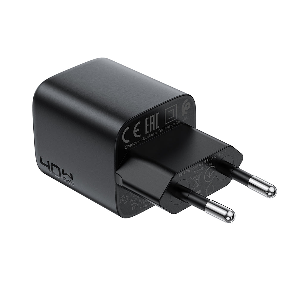 Carregador de Rede Acefast A136, 40W, 3A, 1 x USB-C, Preto