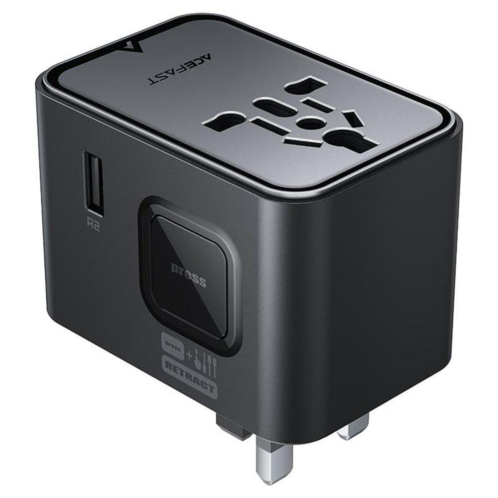 Carregador de Rede Acefast Z8 Travel, 45W, 3A, 2 x USB-A - 3 x USB-C, Preto